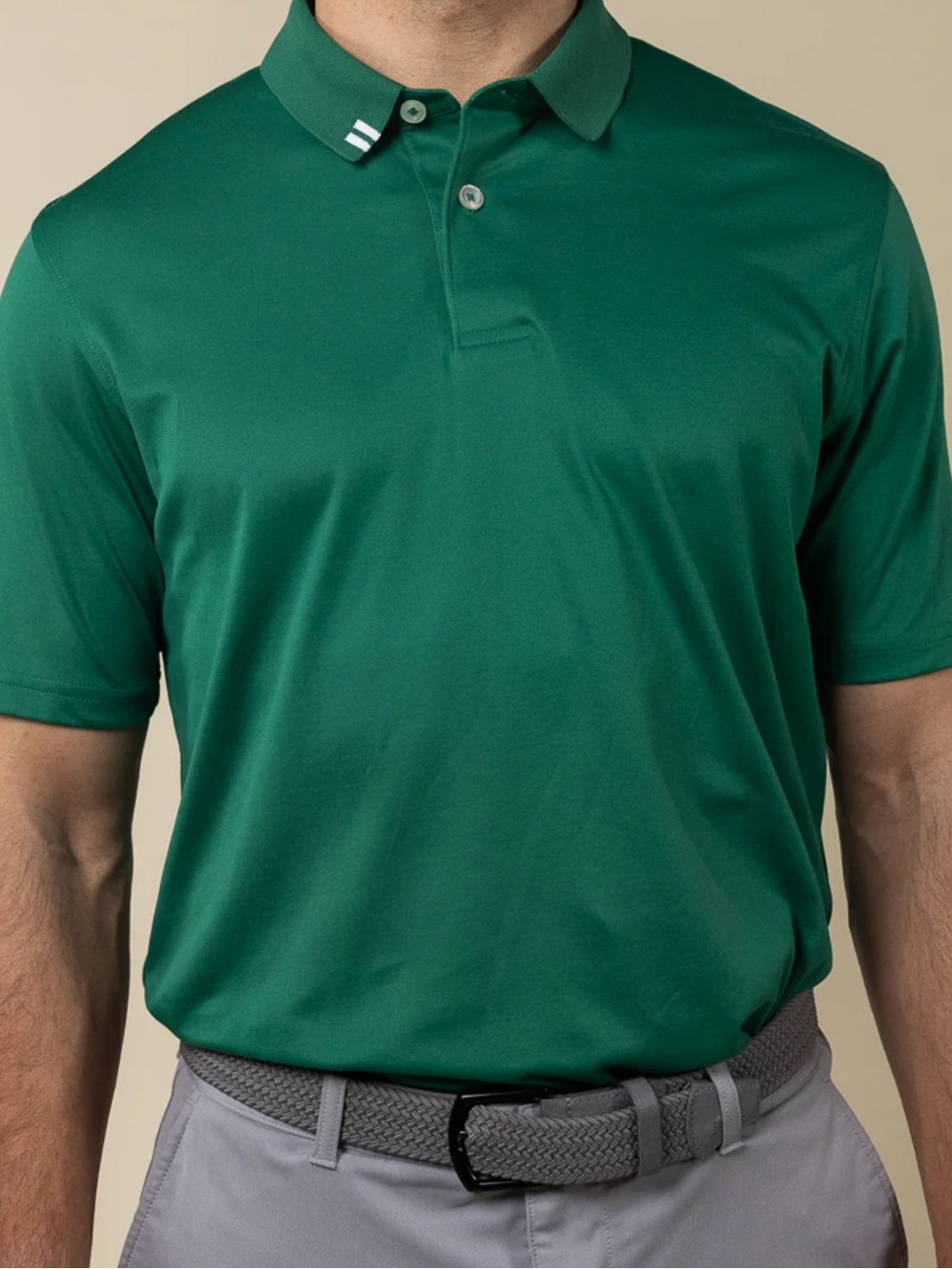 New! Ashworth 2Bar Solid Polo Men's Master's Green Golf Polo